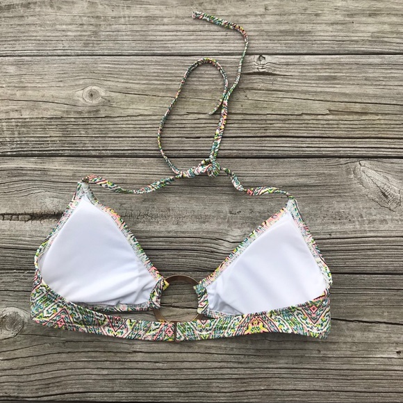 Victoria’s Secret Triangle Bikini Top Circle Ring Center Paisley Print - Picture 5 of 8